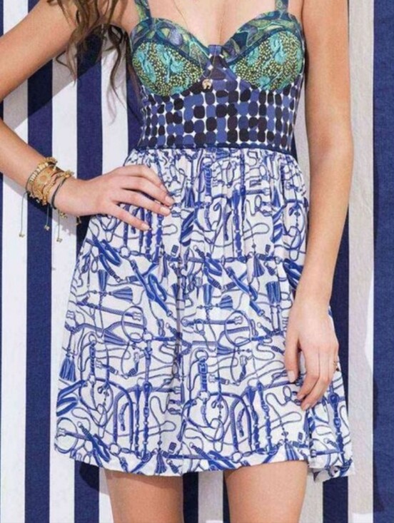 Maaji Dresses & Skirts - Vintage Masji Mixed Print Mini Dress M